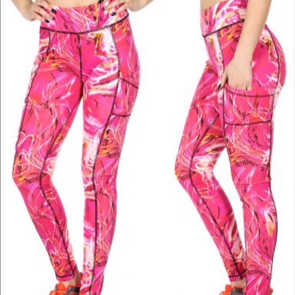 Pants - SALE Fuchsia  Abstract Workout Leggings Small NWT